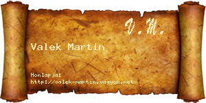 Valek Martin névjegykártya