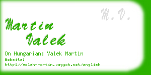 martin valek business card